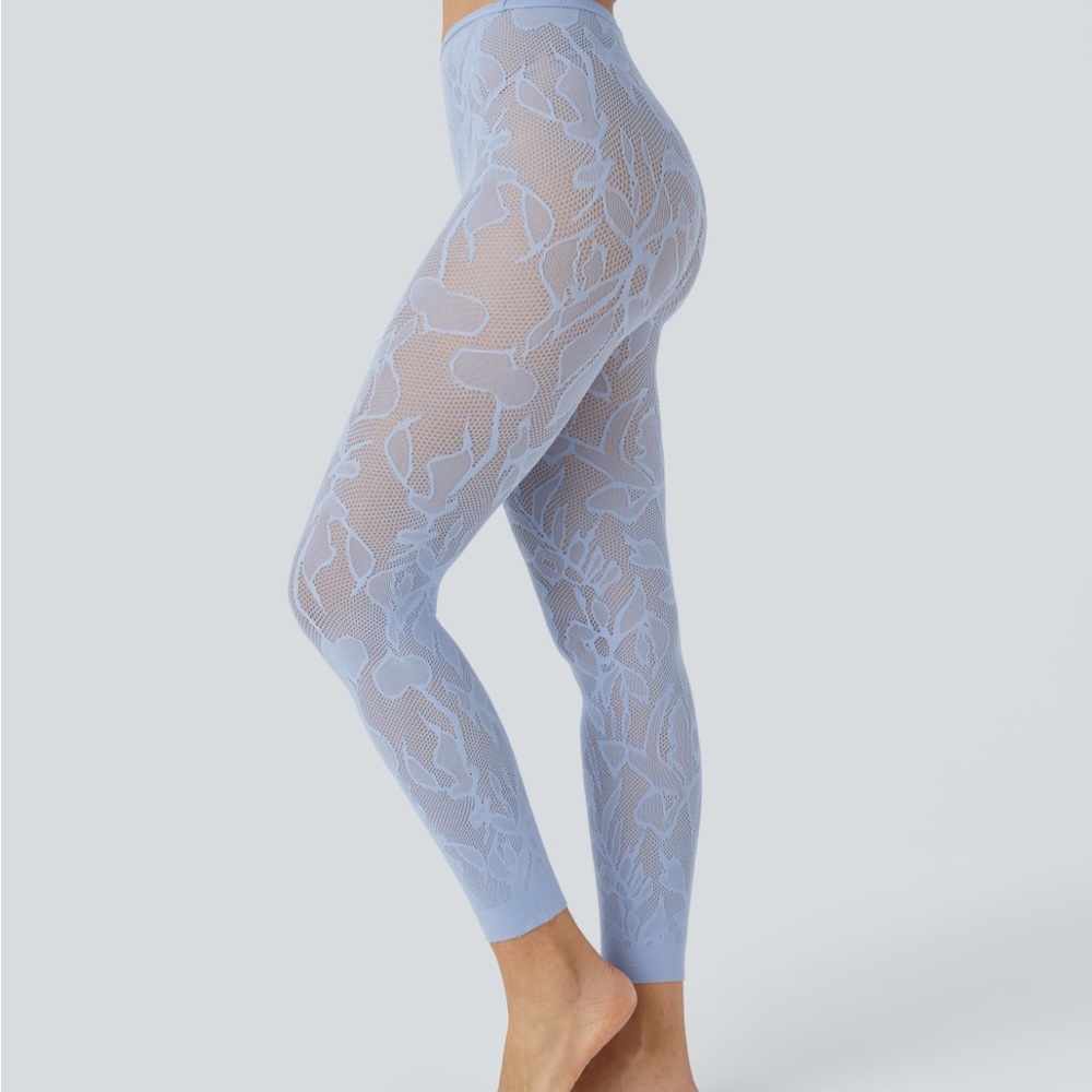 HALARA blue lace Leggings NEW OSFM fits S-XL - Picture 3 of 5